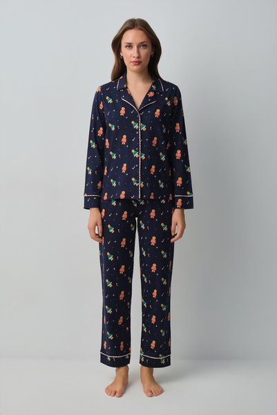 Ginger Shirt Collar Pajama Set