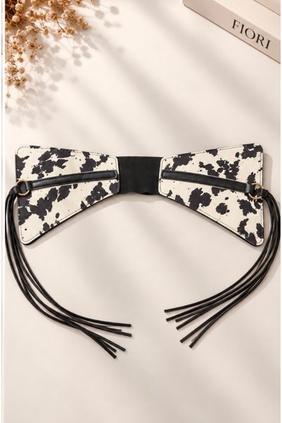 Women's Patterned Tie-Up Elastic Waist Belt