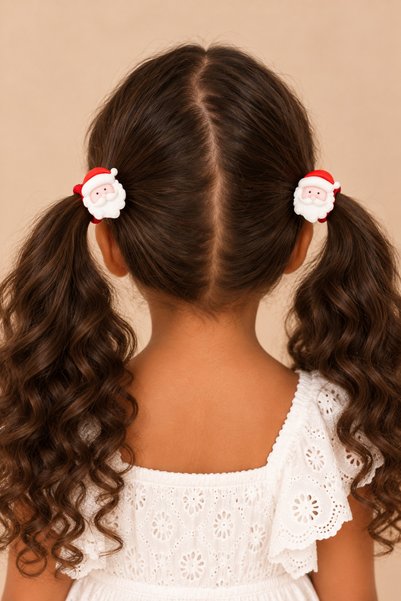 Girl's Christmas Figured 2-Piece Rubber Buckle Red