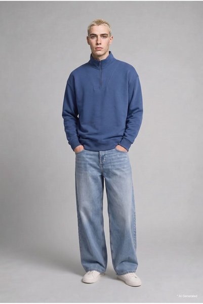 Baggy Fit Regular Waist Wide Leg Jean Trousers I9745Ax26Au
