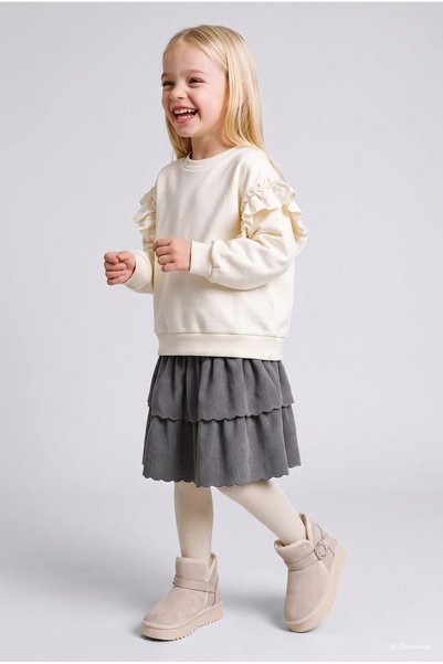 Flounced Ribbed Skirt for Baby Girl (26 Wn)