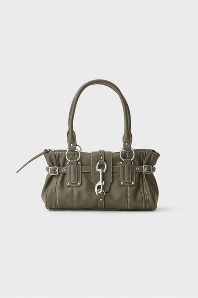 Shoulder bag with hook buckle detail