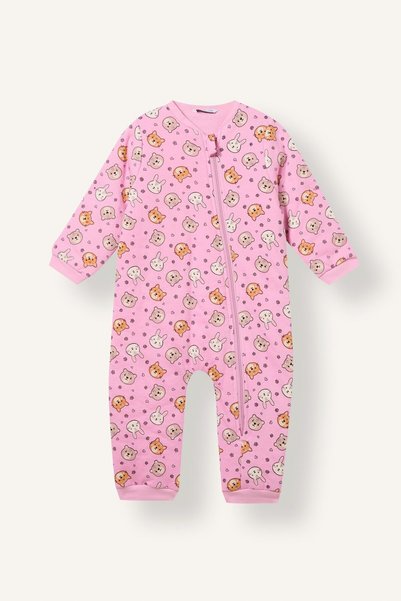 100% Cotton Zippered Animal Printed Sleeping Bag for Baby Girl I3900A526Au