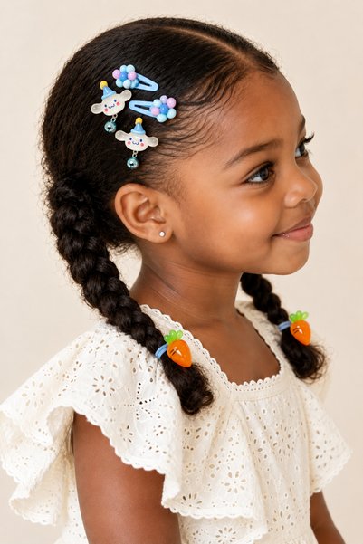 Girl's Cute Figured 5-Piece Boxed Buckle Set Blue