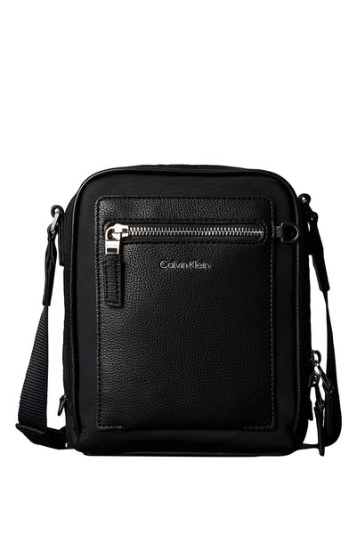 Black Men's Messenger Bag Ssnl Raised Logo Reporter