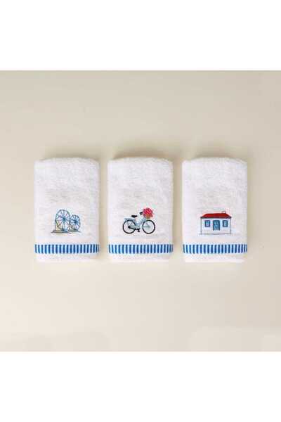 Soft Bodrum 3-Piece Boxed Gift Towel Set - Ecru - 30X50 cm