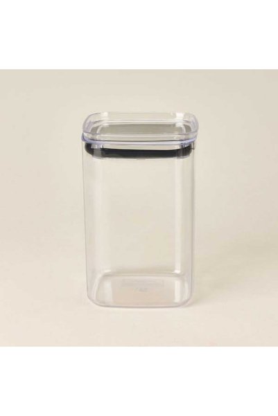 Kitchen Clarity Vacuum Square Food Container - Transparent / Gray - 1.4 Lt