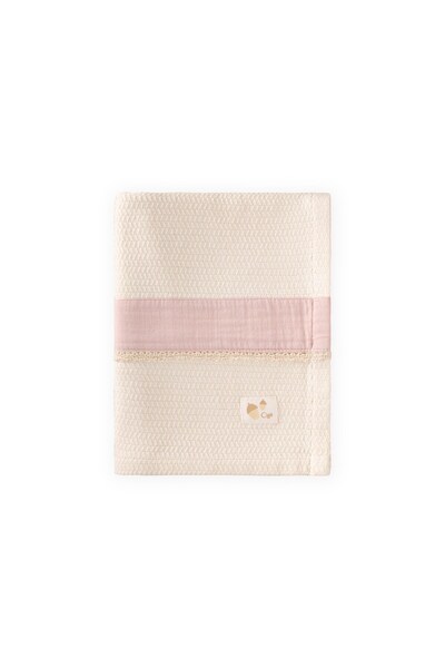 Straw Patterned Striped Blanket 85X100 cm Natural Powder