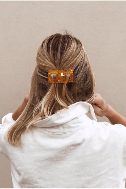 Rectangular Shaped Magnetic Orange Hair Clip