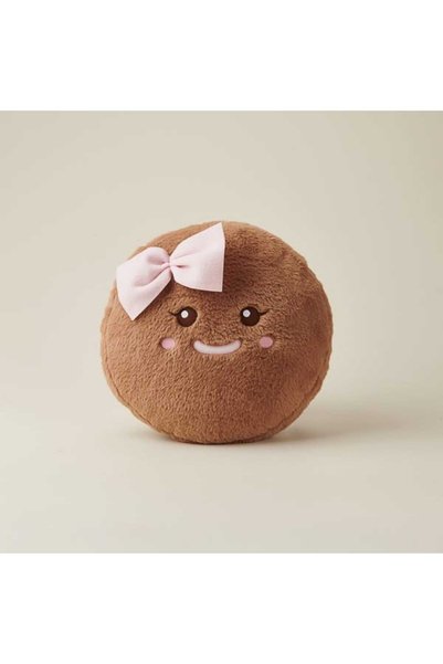Soft Girl Cookie Head Figured Pillow - Brown - 31X31 cm