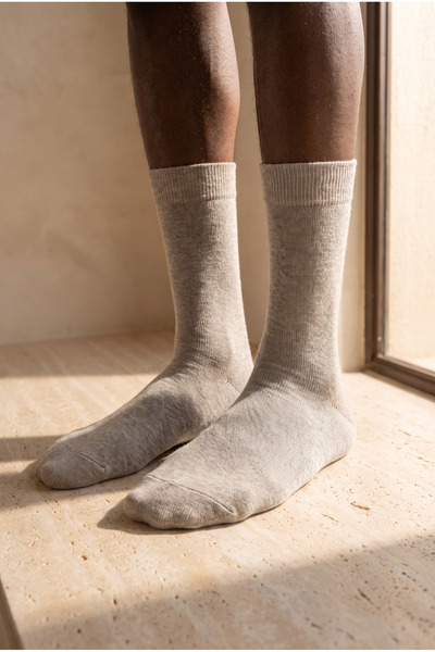 Men's Towel Socks Beige