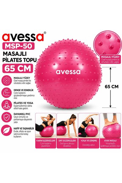 Msp-50 Massage Pilates Ball 65 cm Pink