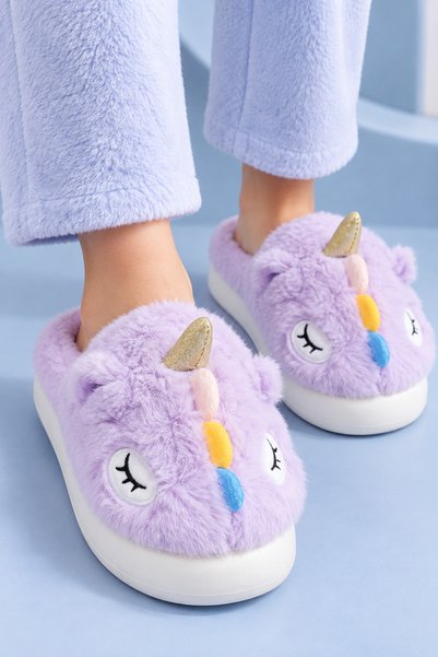 Women'S, Cute Animal Figured, Plush, Filled, Soft Textured House Slippers