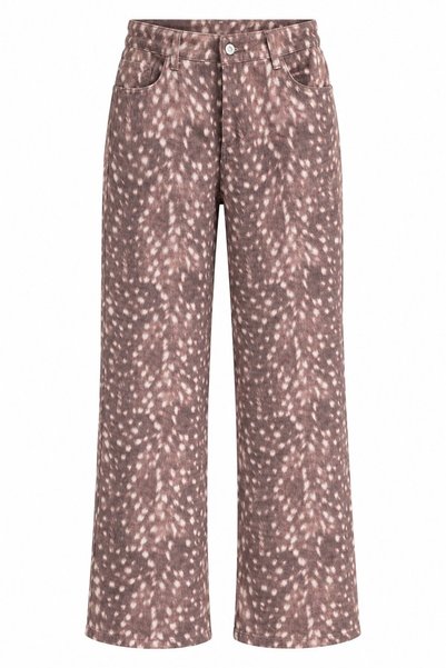 Brown Bambi Pattern Gabardine Trousers - 2Y1243