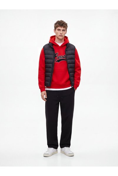 Regular Fit Drawstring Straight Leg Black Tracksuit