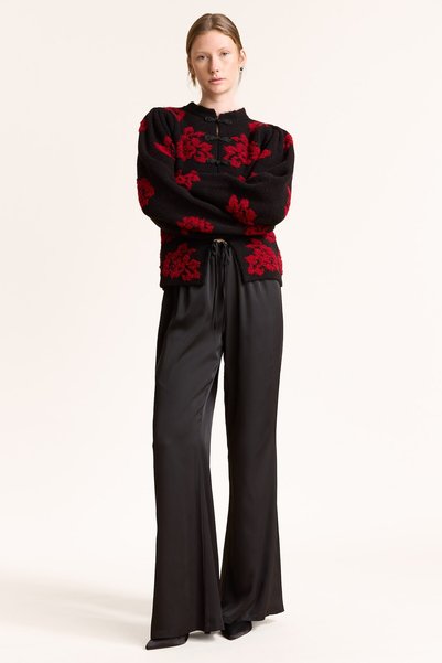 Wide Leg Satin Adjustable Straight Leg Pants I9655Ax26Au