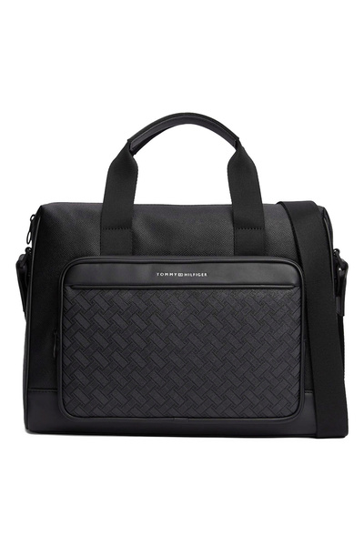 Black Men's Laptop Bag Th Modern Monogram Computer Bag