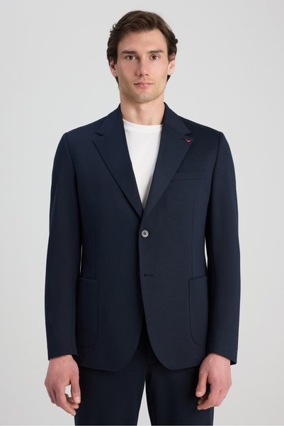 Ds Damat Comfort Fit Navy Blue Knitted Suit