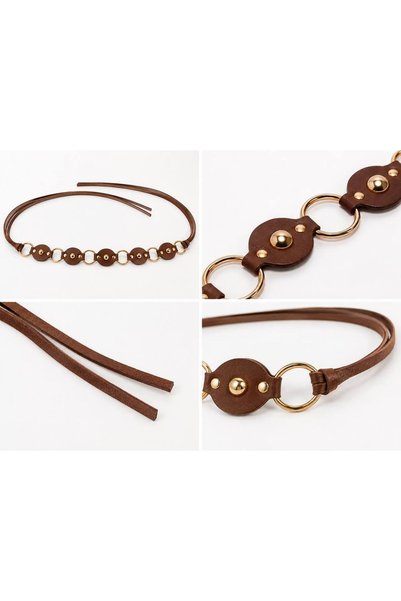 Suede Knot Detailed Belt with Ball Accessories, Dress Belt, Jacket Belt, Shirt Belt