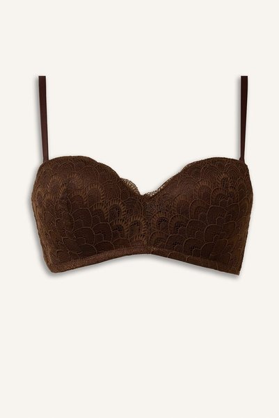 Lace Detailed Micro Covered Padded Underwire Strapless Bra H8023Ax26Au