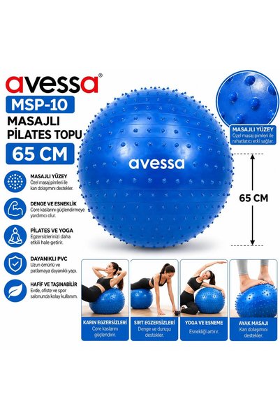 Msp-10 Massage Pilates Ball 65 cm Blue