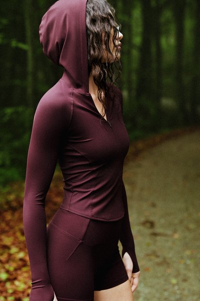 Half-Zip Sweatshirt Made from Breathable and Quick-Drying Technical Fabric – Eva Suede