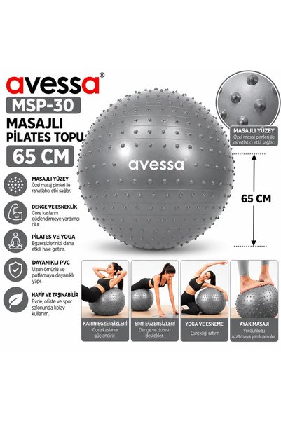 Msp-30 Massage Pilates Ball 65 cm Gray