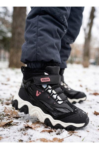 Outdoor winter baby kids casual boots black
