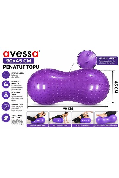 90X45 Penatut Peanut Shaped Pilates Ball Purple