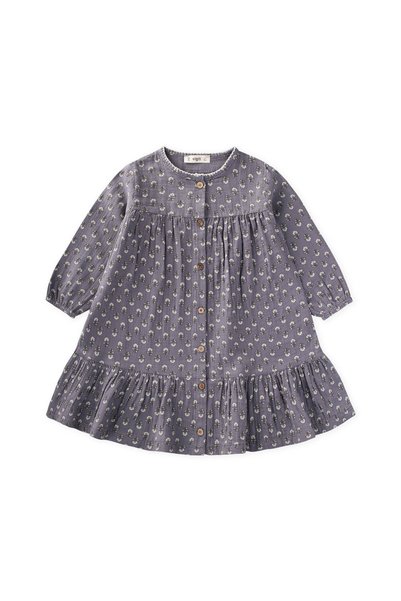 Patterned Muslin Dress 2-8 Years Smoked