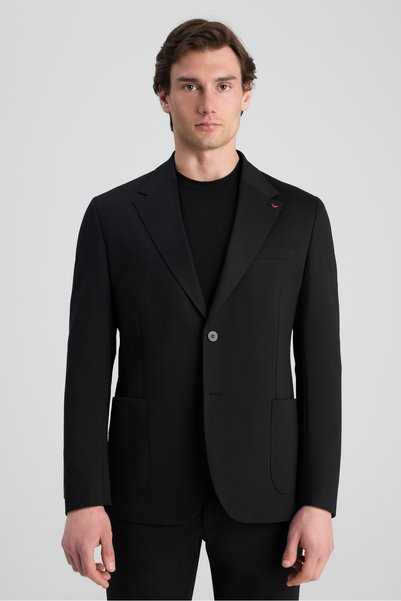 Ds Damat Comfort Fit Black Knitted Suit