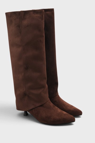 Pointed Toe Folded Long Women's Boots