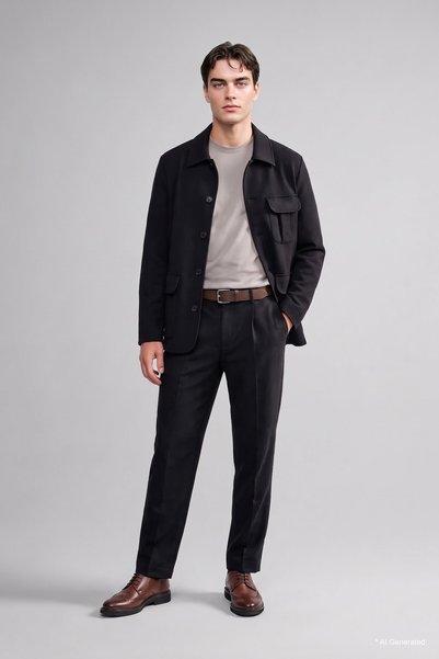 Regular Fit Normal Fit Regular Waist Tube Leg Trousers I0336Ax26Wn
