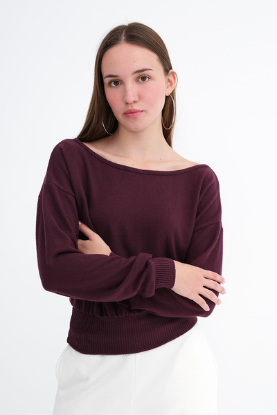 Kayık Neck Blouse P13188