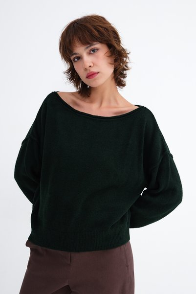 Boat Neck Knit Sweater K3472