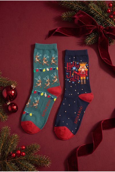 Children's 2-Pack Holly Jolly Christmas Socks