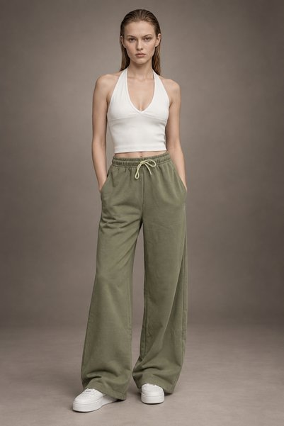 Pocketed Wide Leg Sweatpants Six