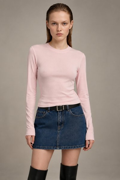 Women's Long Sleeve Crew Neck Basic Blouse
