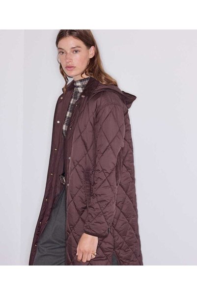 Velvet Mix Quilted Coat