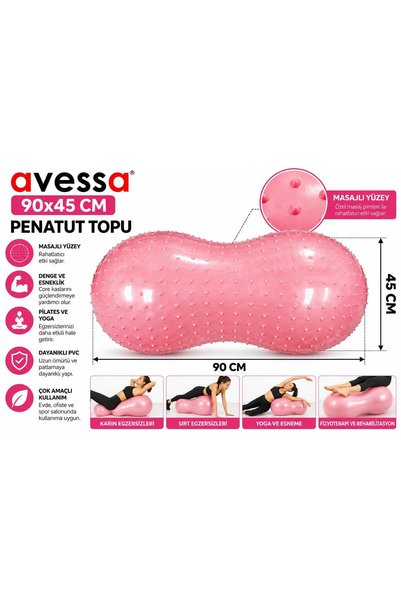 90X45 Penatut Peanut Shaped Pilates Ball Pink
