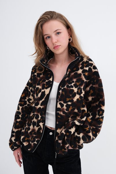 Patterned Fleece Cardigan H23228