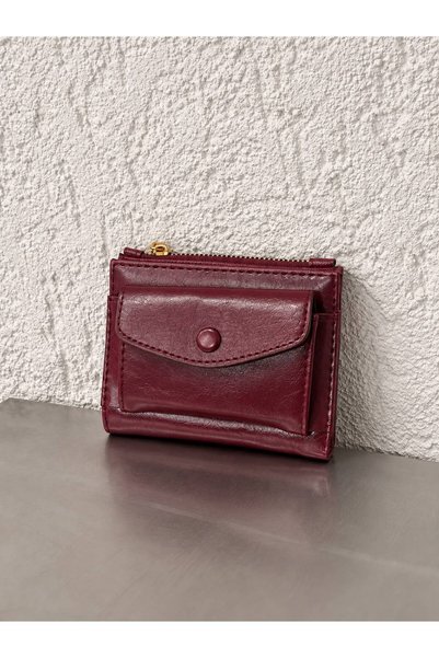 Front Pocket Zippered Multi-Compartment Zoe Black Women's Wallet Card Holder