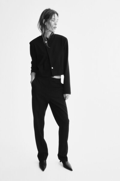 High Collar Short Blazer