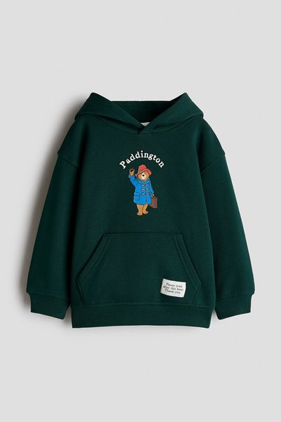 Hooded Printed Fleece Top