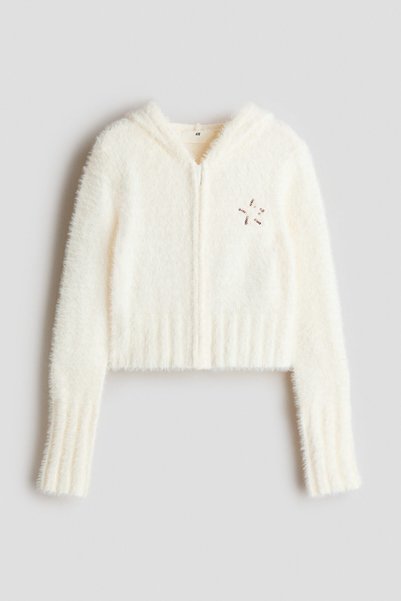 Knitwear Top with Hood and Zipper