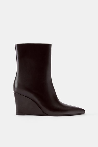 Suede Wedge Heel Boots