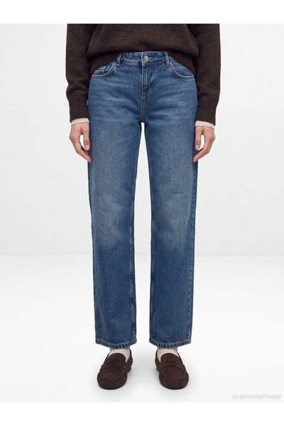 72387 100% Cotton Low-Rise Straight Jeans