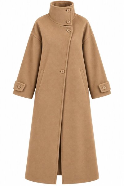 Camel Vittoria Düğme Detaylı Kaban - 2y2511