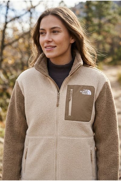 W Yumiori Full Zip Women's Outdoor Fleece Jacket Beige