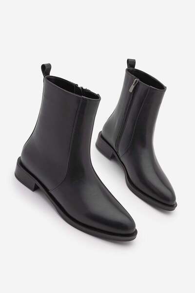 Women's Zippered Daily Boots Longa Black